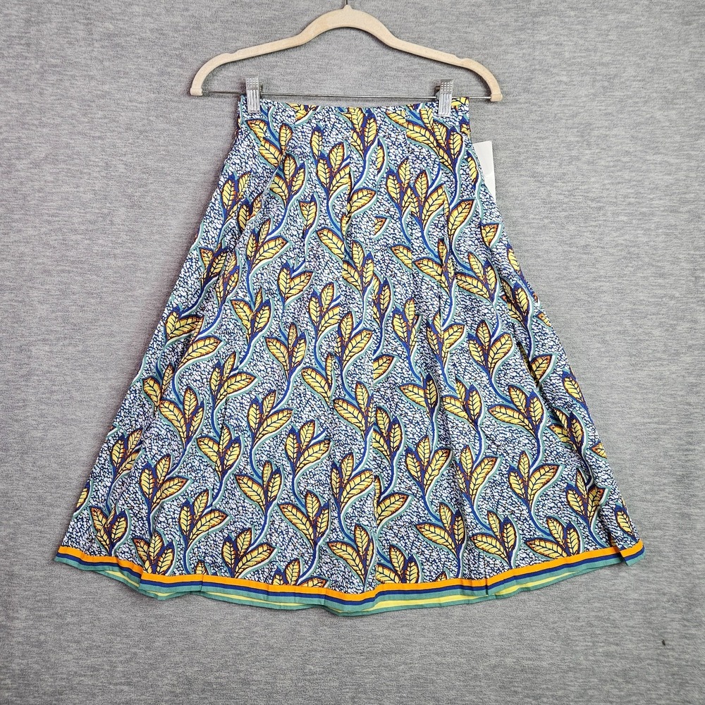Zara Trafaluc Women African Ankara Skirt Size S Floral Leaf Print NWT Waist 23"